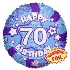 70th Birthday Blue