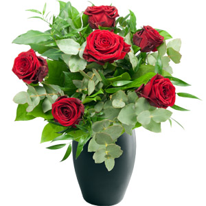 Romance Six Roses Aqua bouquet