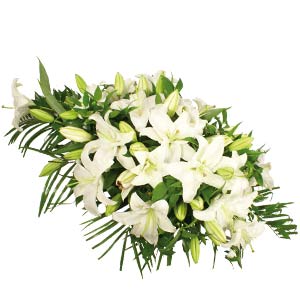 White Lily Casket Arrangement