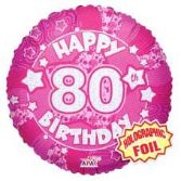 80th Birthday Pink