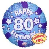 80th Birthday Blue